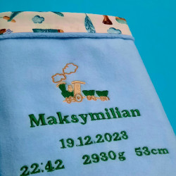 kocyk dla dziecka z metryczką